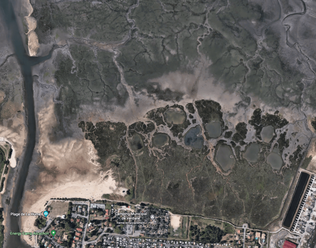 Photo satellite du spot de kitesurf de la plage de la Hume